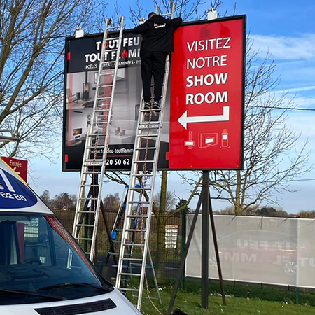 Signalétique de chantier et publicité par Lettra7